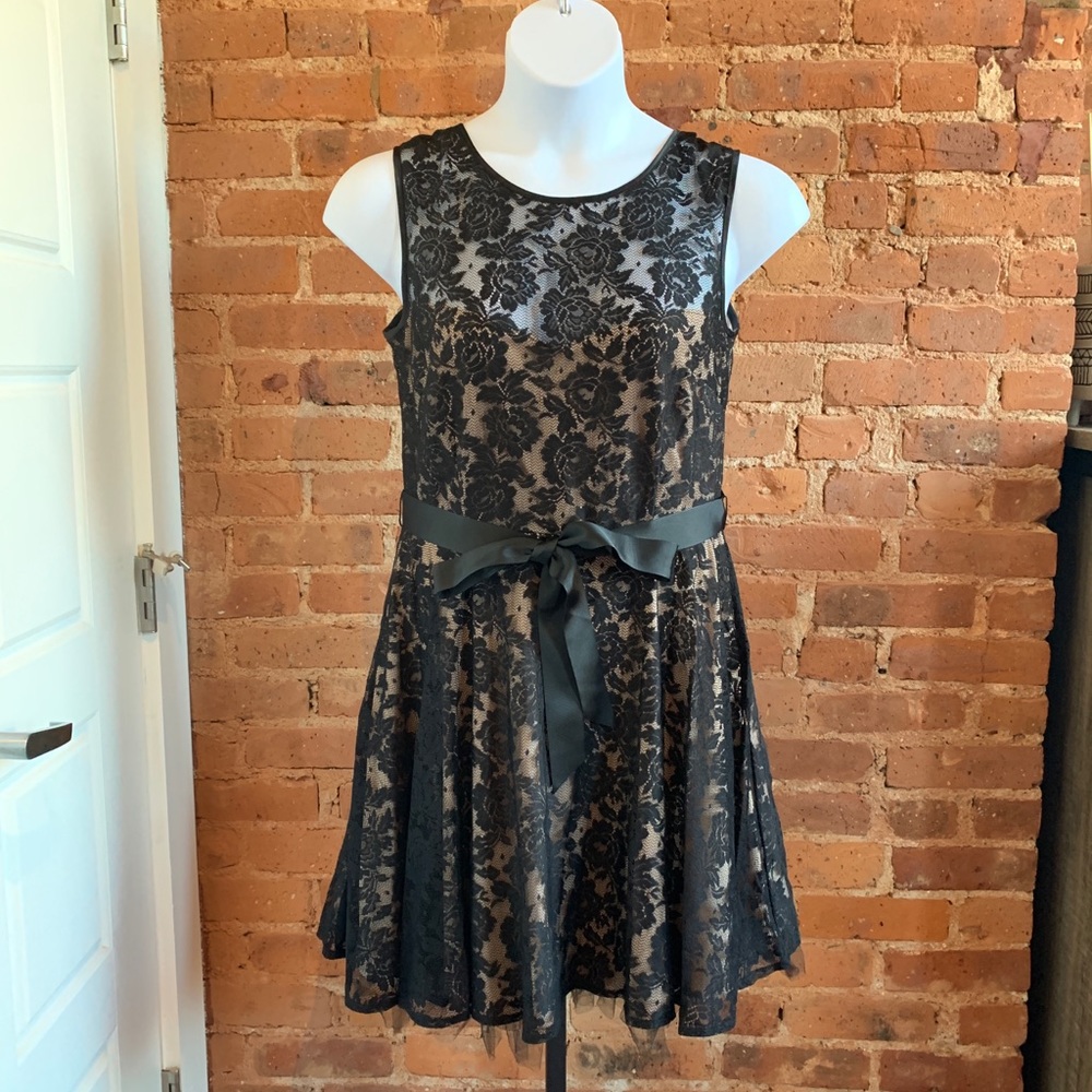 SOLD Size 14 black lace cocktail dress